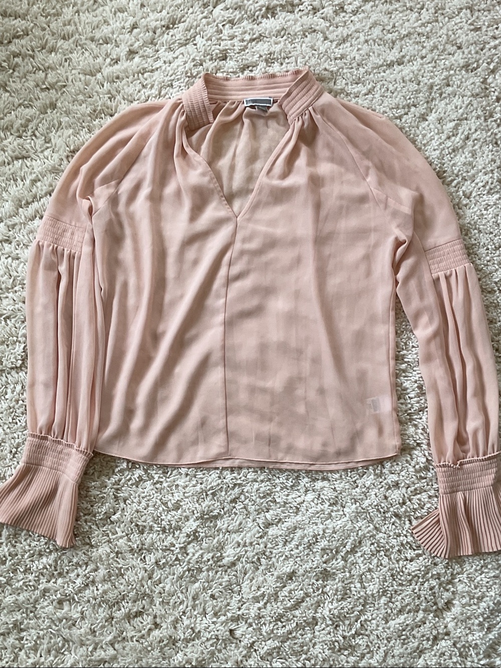 Chelsea28 Blush Pink Long-Sleeve V-Neck Blouse